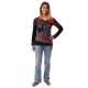 T-shirt ethnique Macha rouge