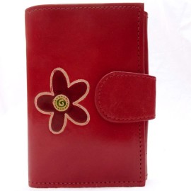 Portefeuille Macha rouge fleur