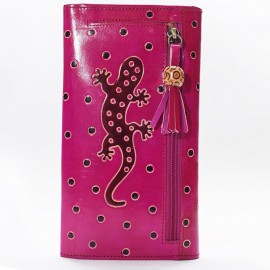 Porte-chéquier Macha gecko rose