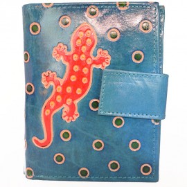 Portefeuille Macha gecko bleu
