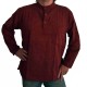 Chemise indienne ethnique coton uni bordeaux
