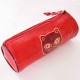 Trousse cuir Macha rouge chat