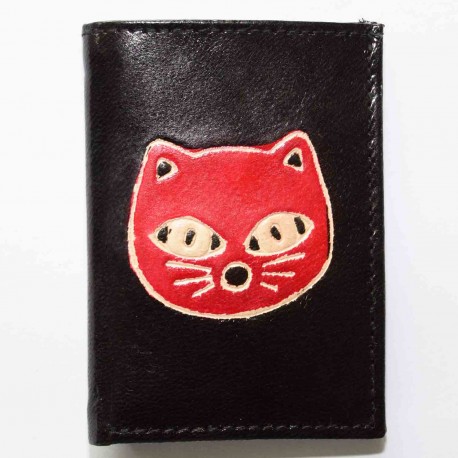 Porte cartes noir chat