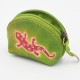 Porte monnaie Macha Art vert gecko rose