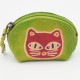 Porte monnaie Macha Art vert chat rose