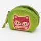 Porte monnaie Macha Art vert chat rose