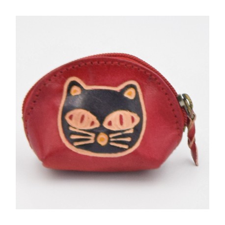 Porte monnaie Macha Art rose chat noir