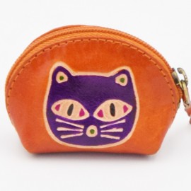 Porte monnaie Macha Art rose chat violet