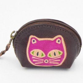 Porte monnaie Macha Art bleu chat fushia