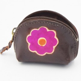 Porte monnaie Macha Art choco fleur fushia