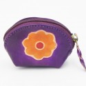 Porte monnaie Macha Art violet fleur orange