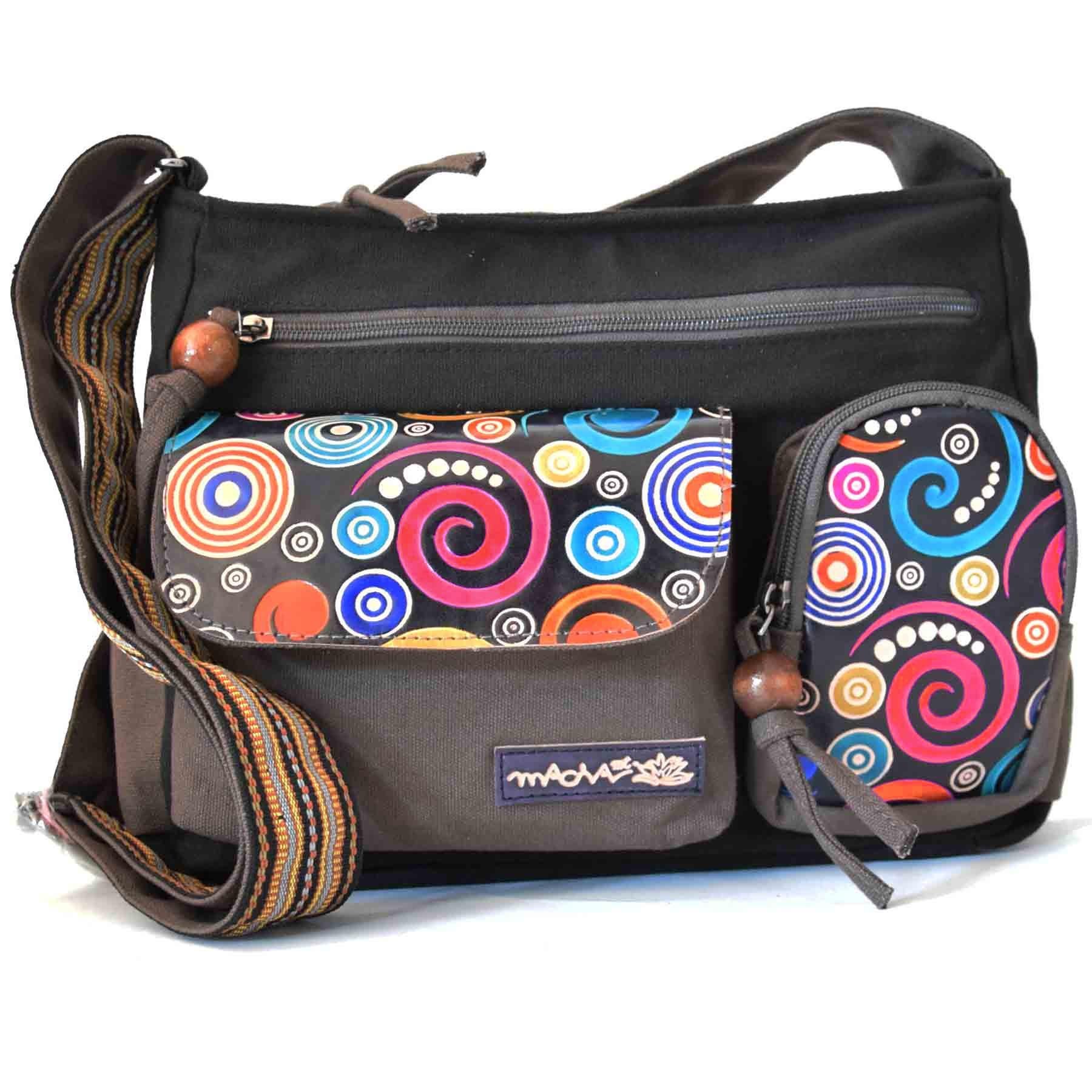 Sac ethnique bandoulière Macha pas cher Goa noir,baba cool, karnabi Sac ethnique bandoulière Macha pas cher Goa noir,baba cool, karnabi