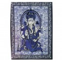 Tenture ethnique Ganesha3 bleu