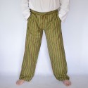 Pantalon coolman vert rayé