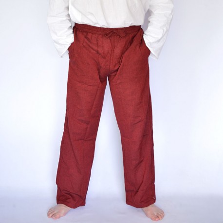 Pantalon coolman uni bordeaux