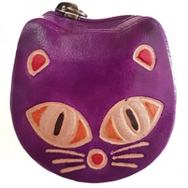 Porte monnaie Macha chat violet