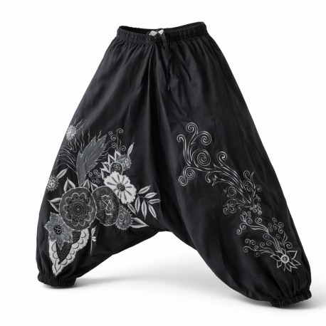 Sarouel ethnique flowermax gris